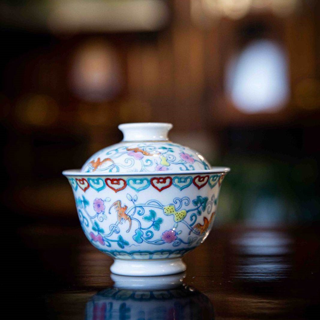 Fu Lu Ru Yi - Jing De Zhen Porcelain Gaiwan - zycs_China