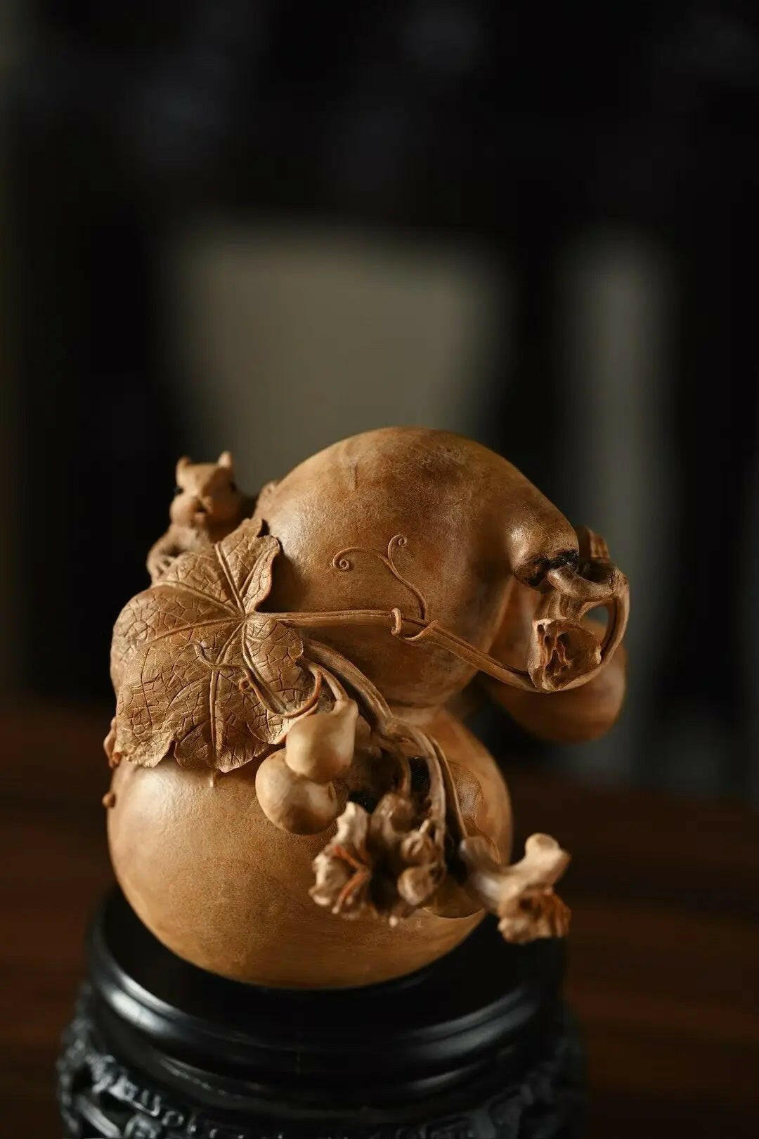 Fu Lu - Wood Sculpture - zycs_China