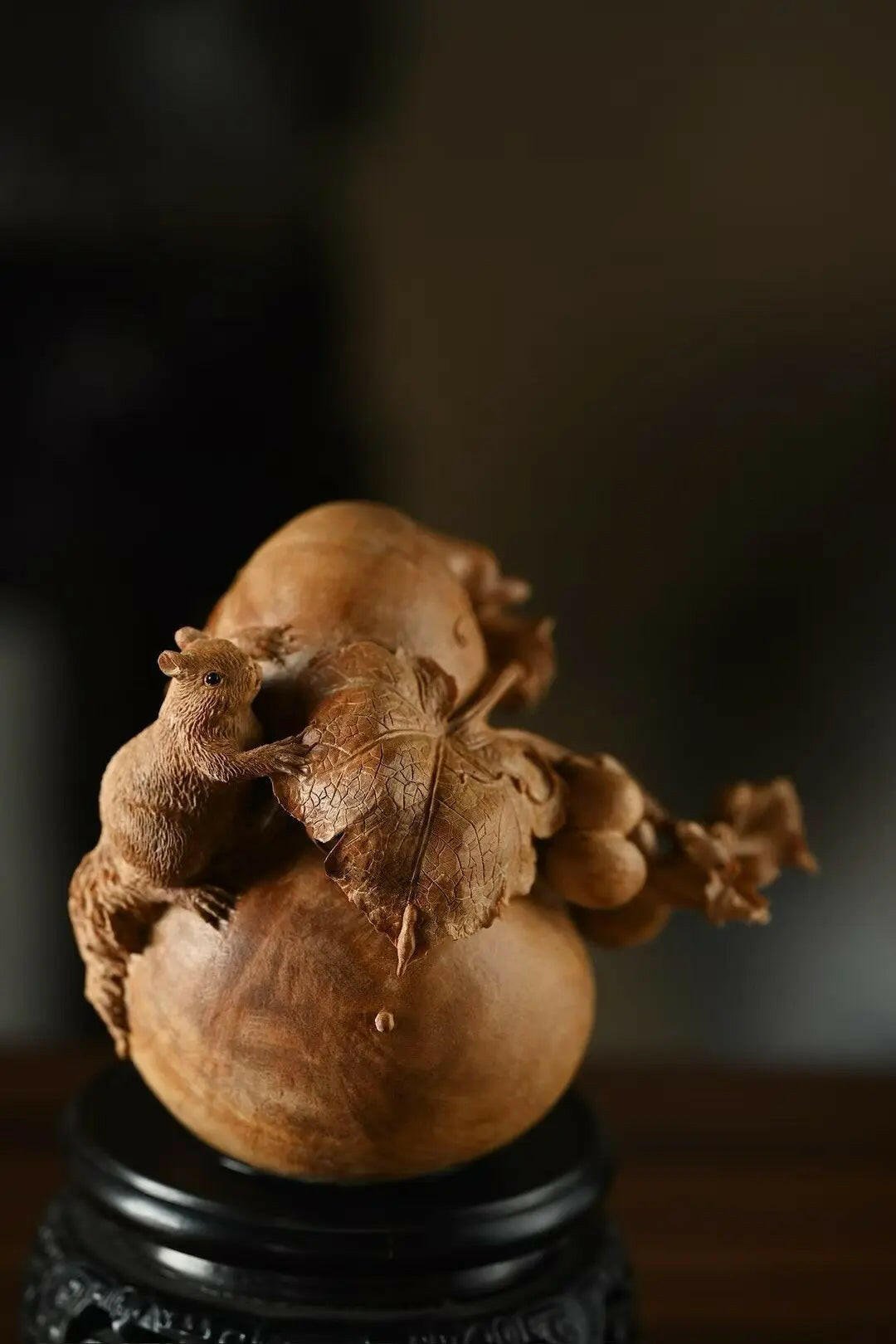 Fu Lu - Wood Sculpture - zycs_China