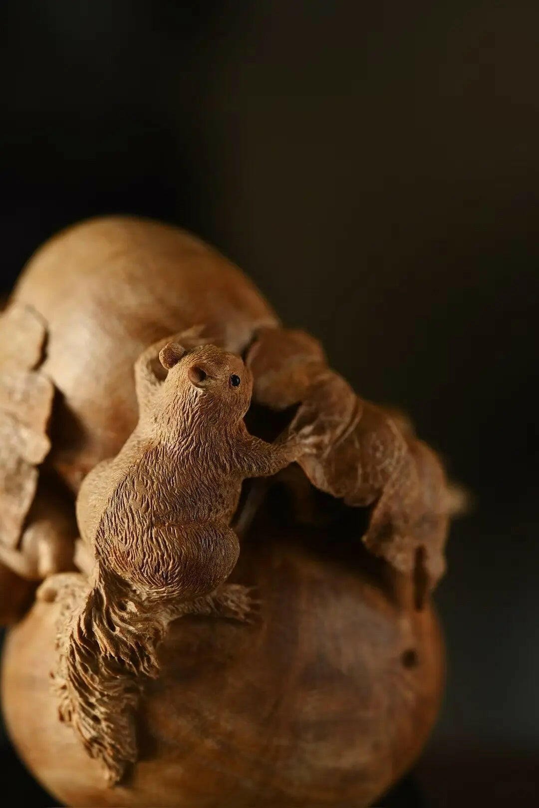 Fu Lu - Wood Sculpture - zycs_China