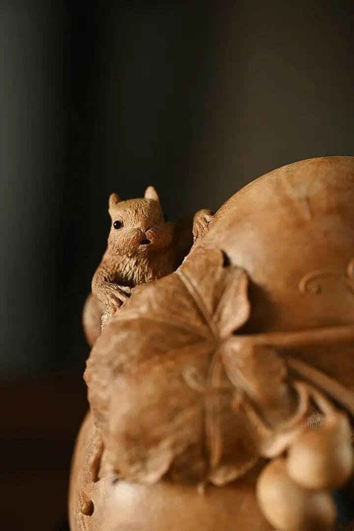 Fu Lu - Wood Sculpture - zycs_China