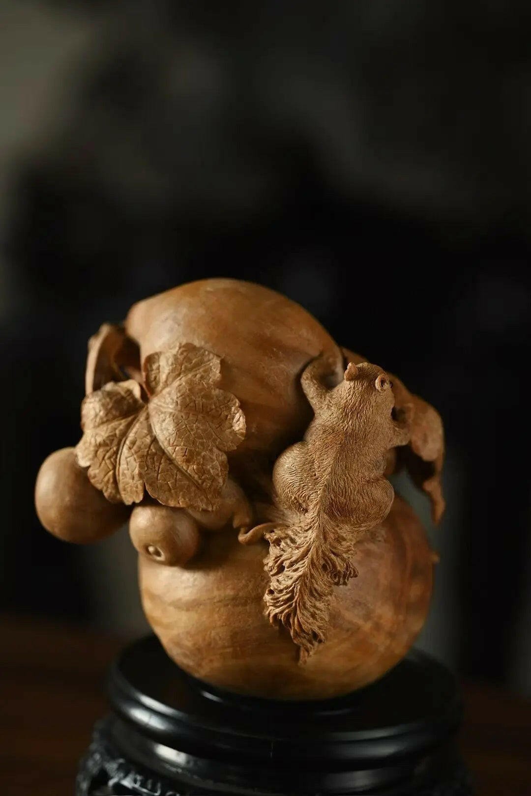 Fu Lu - Wood Sculpture - zycs_China