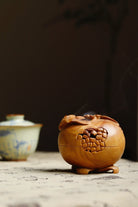 Fu Shou Man Tang - Wood Sculpture - zycs_China