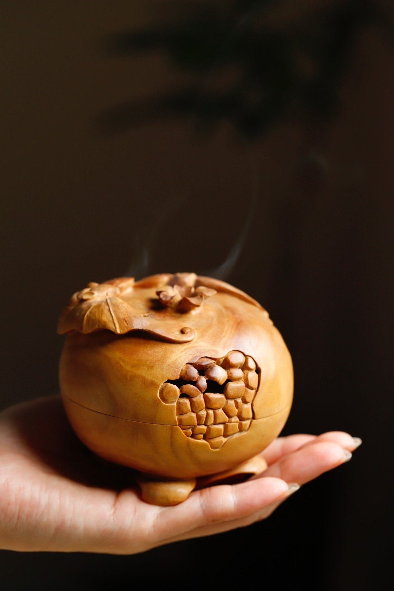 Fu Shou Man Tang - Wood Sculpture - zycs_China