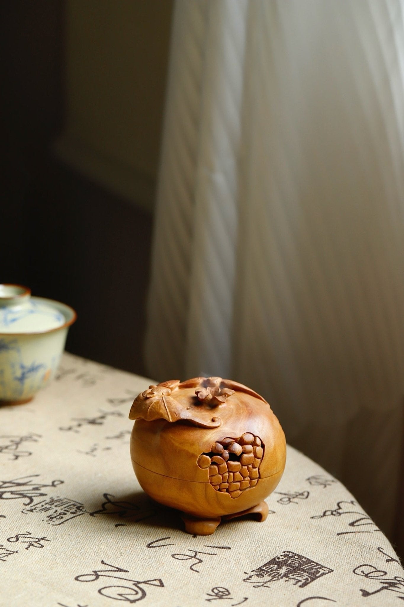 Fu Shou Man Tang - Wood Sculpture - zycs_China