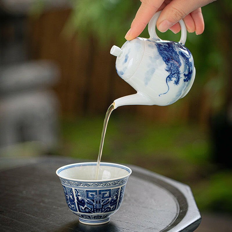Guo Qiang Yun Hai Teng Long - Jing De Zhen Porcelain Teapot - zycs_China
