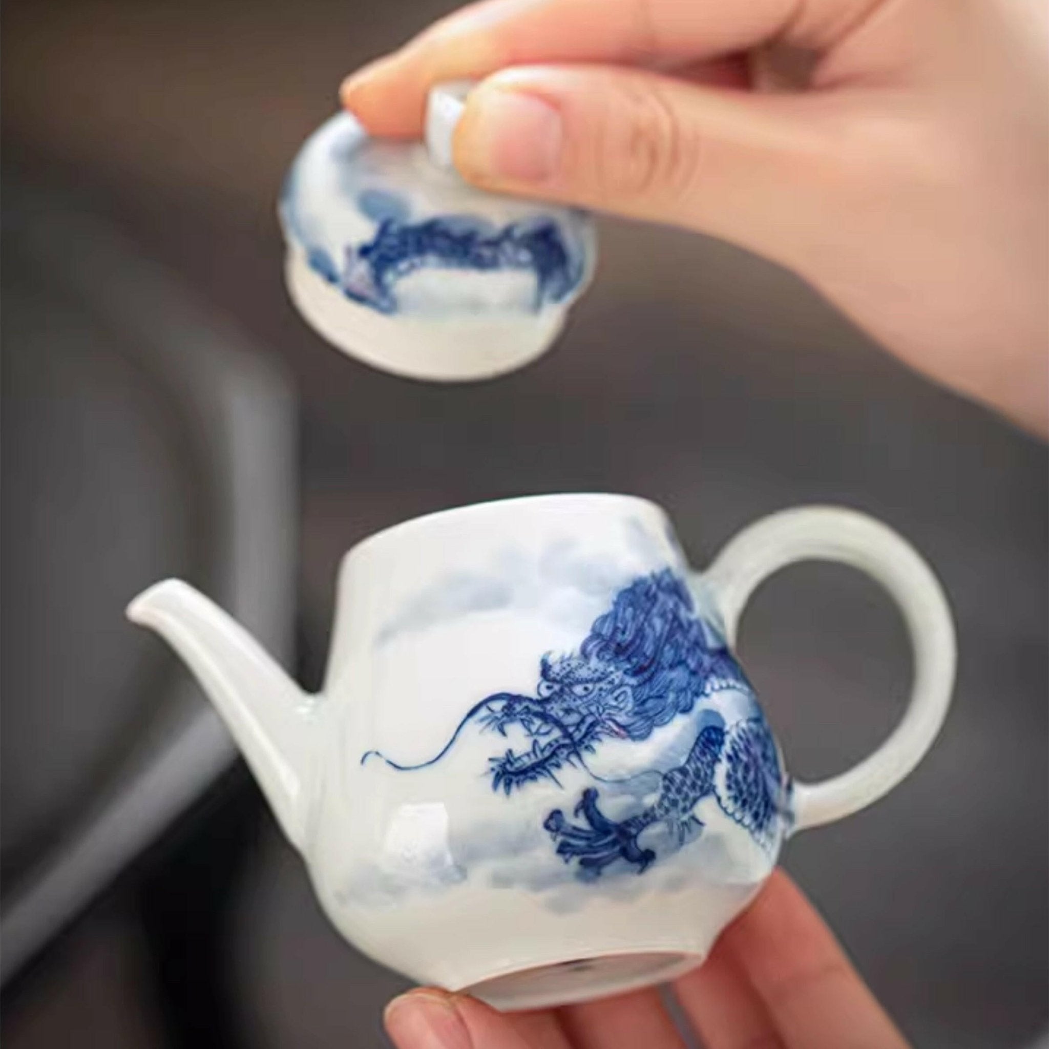Guo Qiang Yun Hai Teng Long - Jing De Zhen Porcelain Teapot - zycs_China