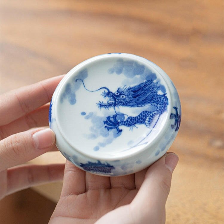 Guo Qiang Yun Long Wen - Jing De Zhen Porcelain Tea Lid Rest - zycs_China