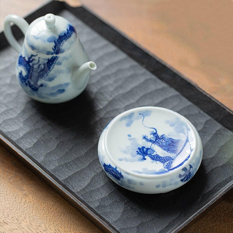 Guo Qiang Yun Long Wen - Jing De Zhen Porcelain Tea Lid Rest - zycs_China