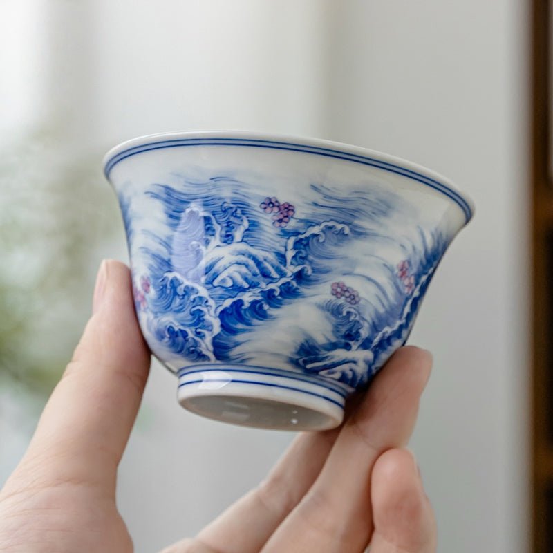 Hai Shang Hua 150cc - Jing De Zhen Porcelain Gaiwan - zycs_China