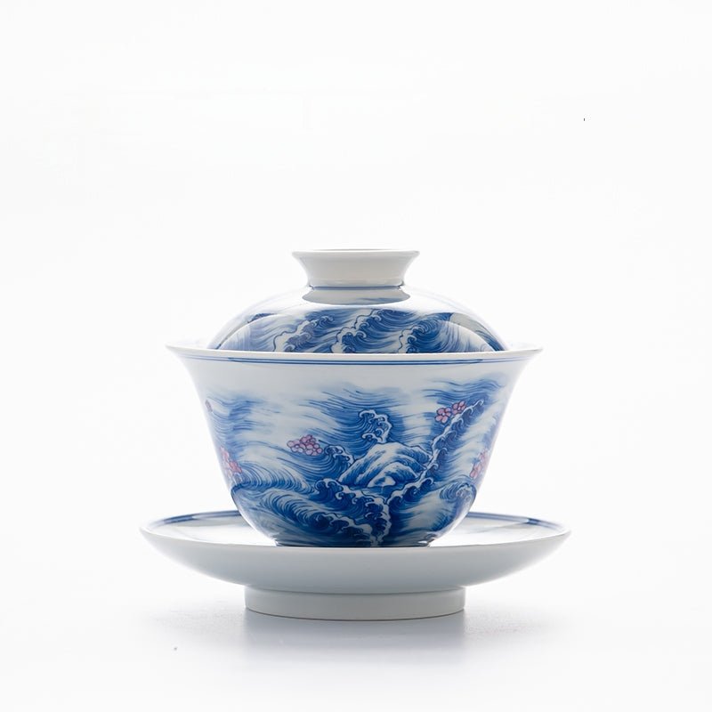 Hai Shang Hua 150cc - Jing De Zhen Porcelain Gaiwan - zycs_China