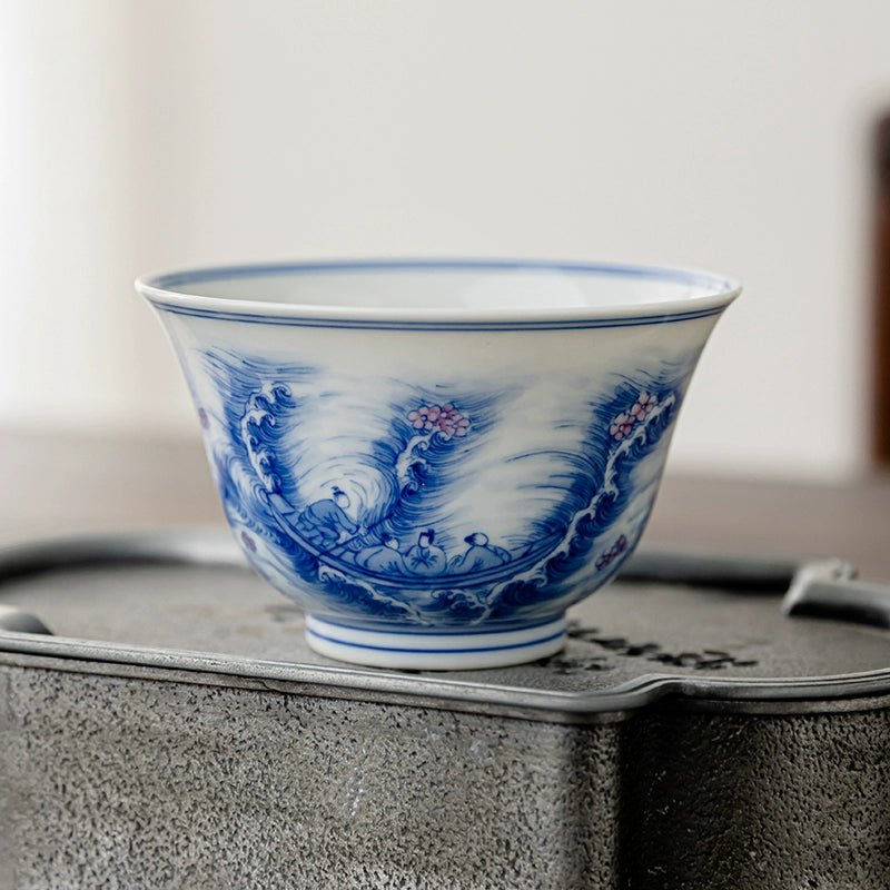 Hai Shang Hua 150cc - Jing De Zhen Porcelain Gaiwan - zycs_China