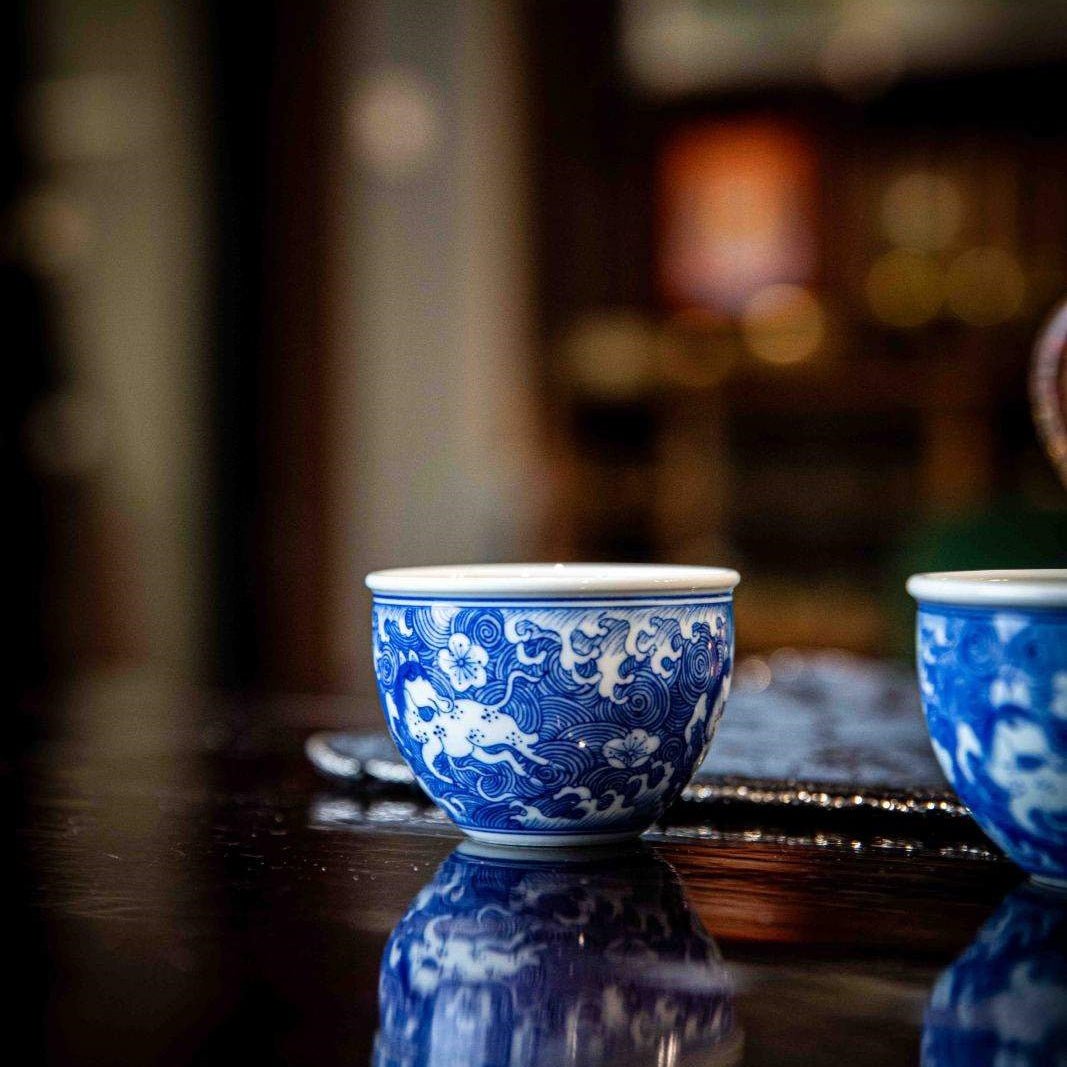 Hai Shou 110cc - Jing De Zhen Porcelain Gaiwan - zycs_China
