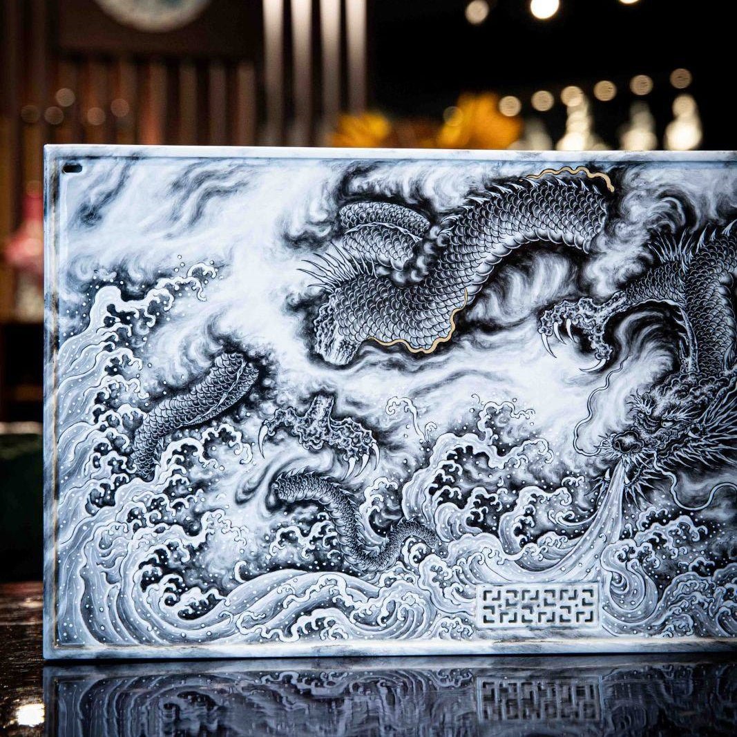 Hai Shui Ba Wang Long - Jing De Zhen Porcelain Tea tray - zycs_China