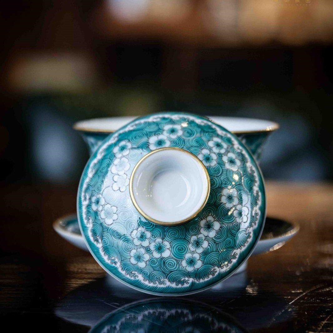 Hai Shui Bing Mei 150cc - Jing De Zhen Porcelain Gaiwan - zycs_China