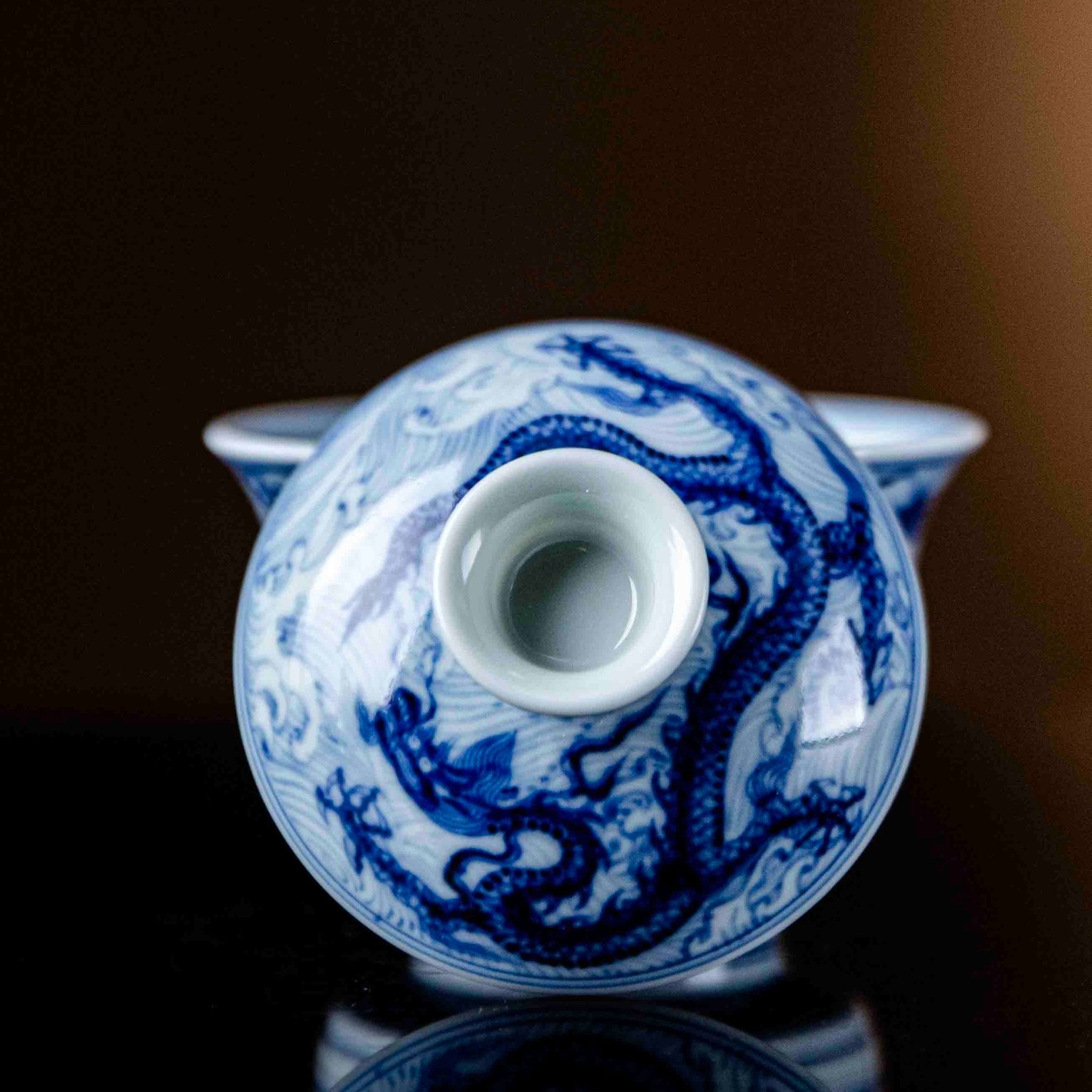 Hai Shui Long Wen 100cc - Jing De Zhen Porcelain Gaiwan - zycs_China