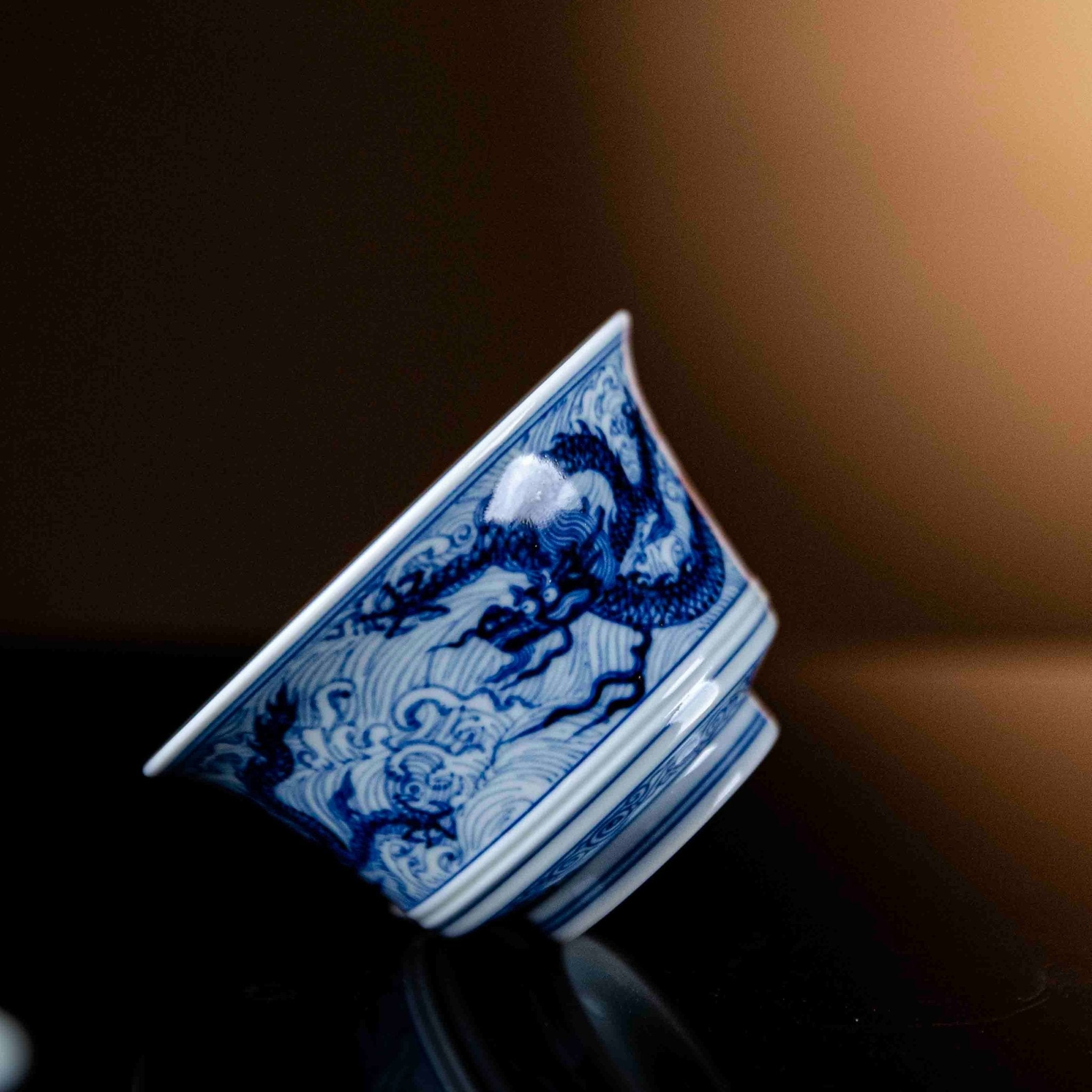 Hai Shui Long Wen 100cc - Jing De Zhen Porcelain Gaiwan - zycs_China