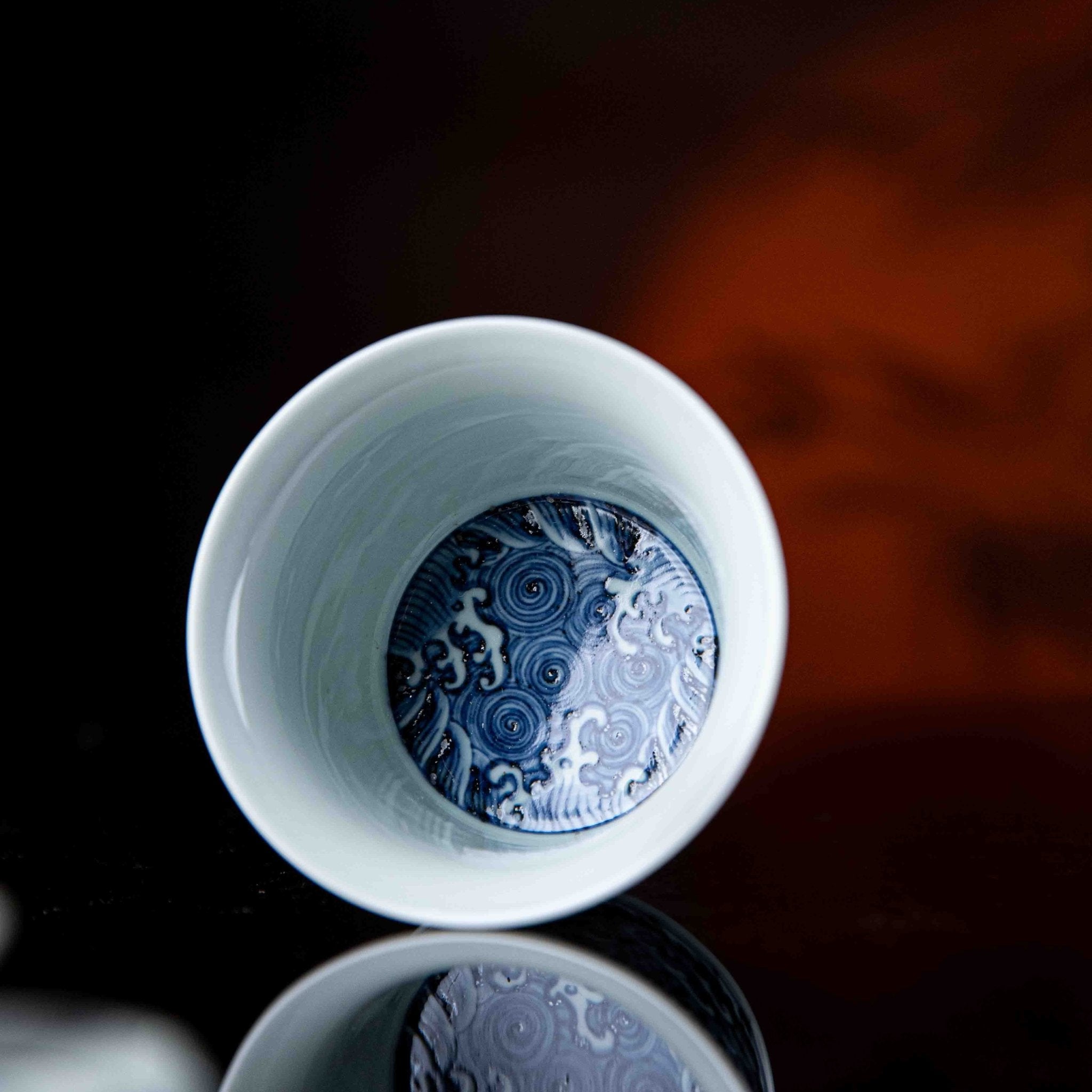 Hai Shui Long Wen 150cc - Jing De Zhen Porcelain Gaiwan - zycs_China