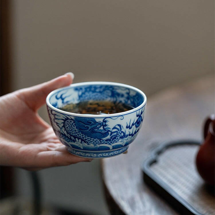 Hai Shui Long Wen - Jing De Zhen Porcelain Teacup - zycs_China