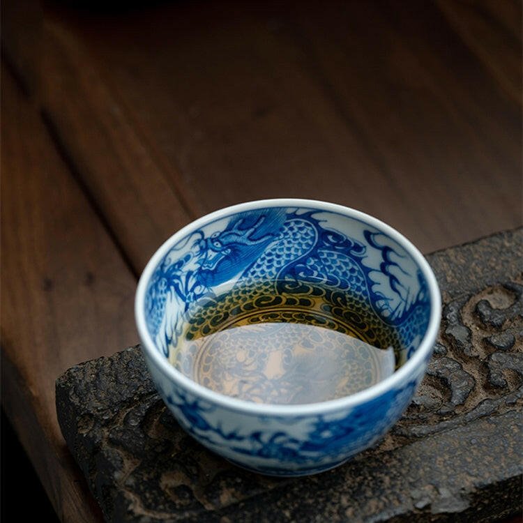 Hai Shui Long Wen - Jing De Zhen Porcelain Teacup - zycs_China