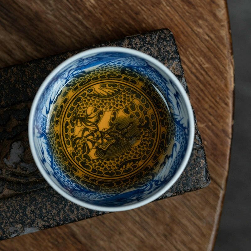 Hai Shui Long Wen - Jing De Zhen Porcelain Teacup - zycs_China