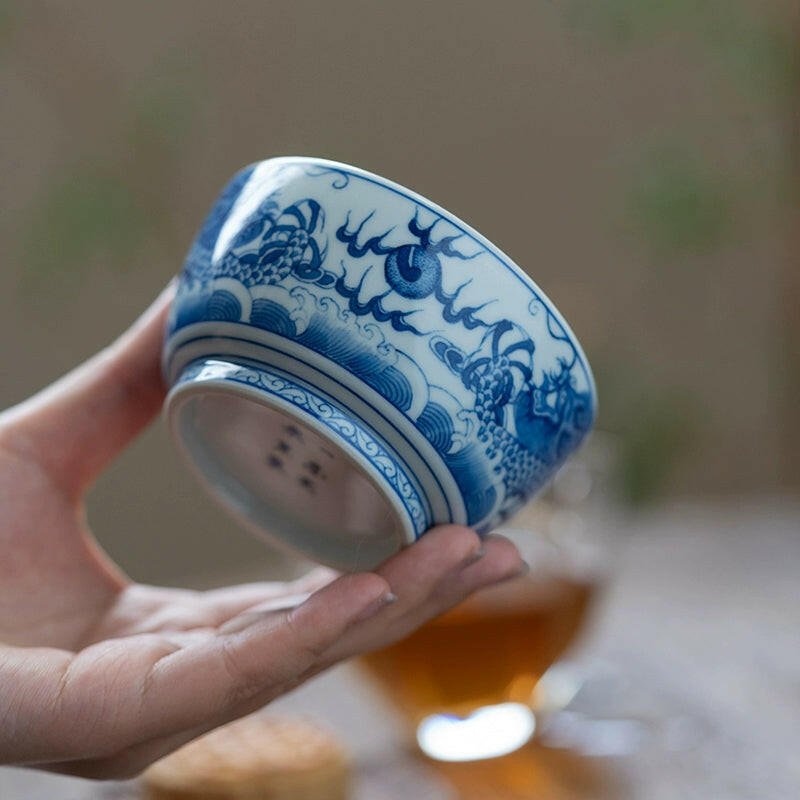 Hai Shui Long Wen - Jing De Zhen Porcelain Teacup - zycs_China