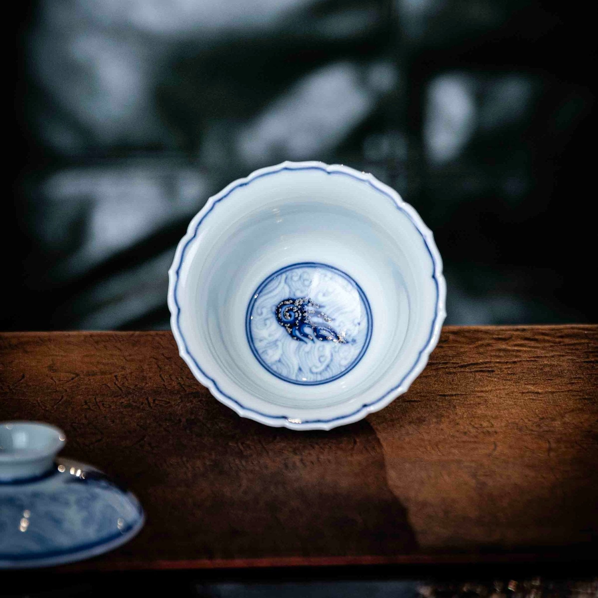 Hai Shui Qi Lin 100cc - Jing De Zhen Porcelain Gaiwan - zycs_China
