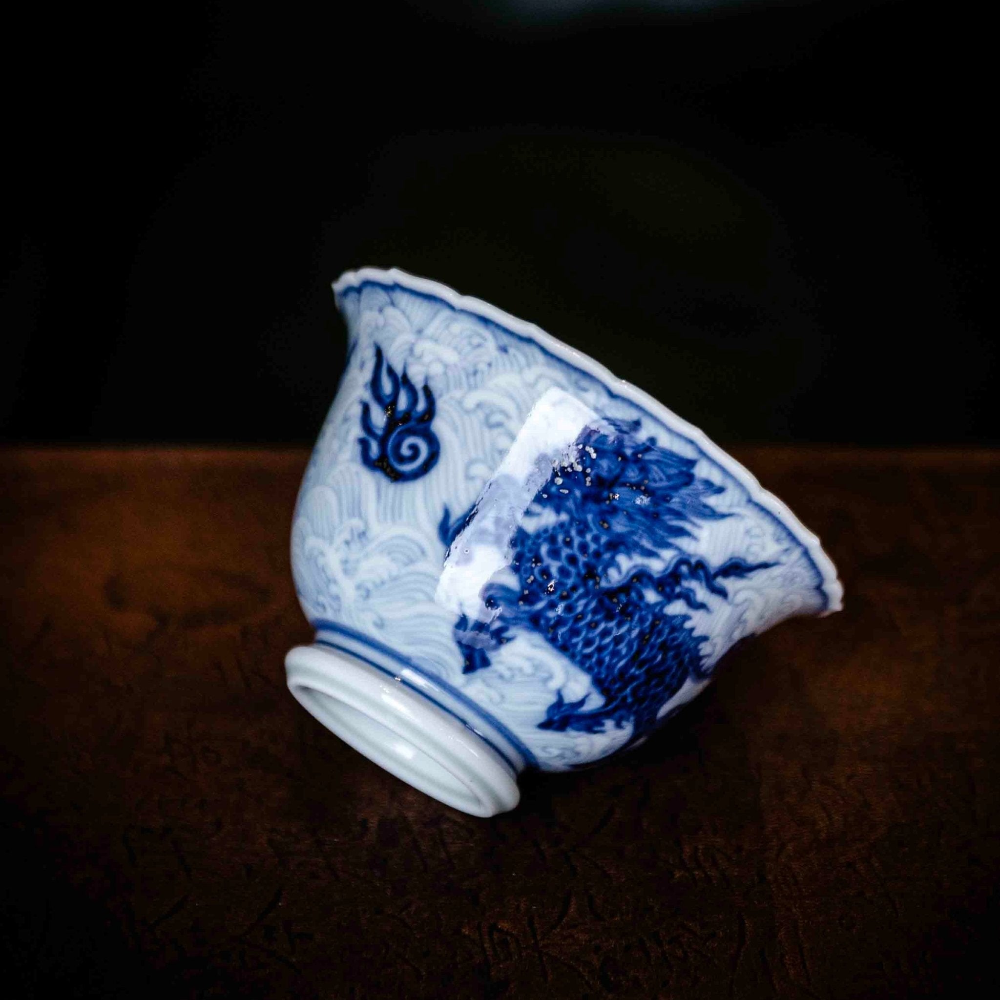 Hai Shui Qi Lin 100cc - Jing De Zhen Porcelain Gaiwan - zycs_China