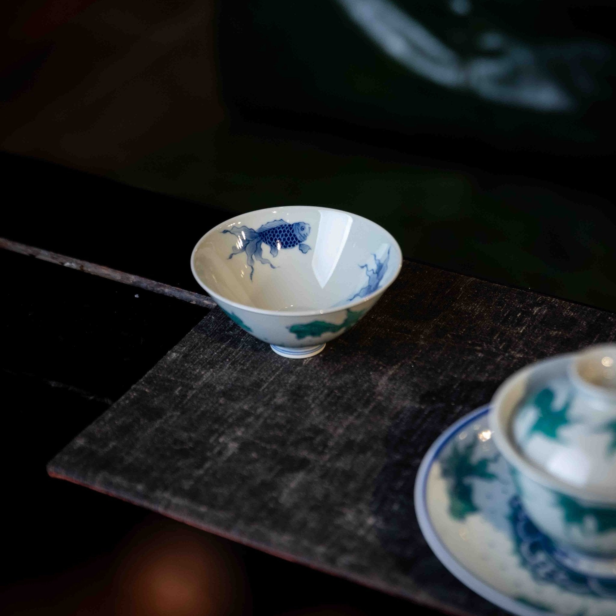 Hai Shui Yu Wen 150cc - Jing De Zhen Porcelain Gaiwan - zycs_China
