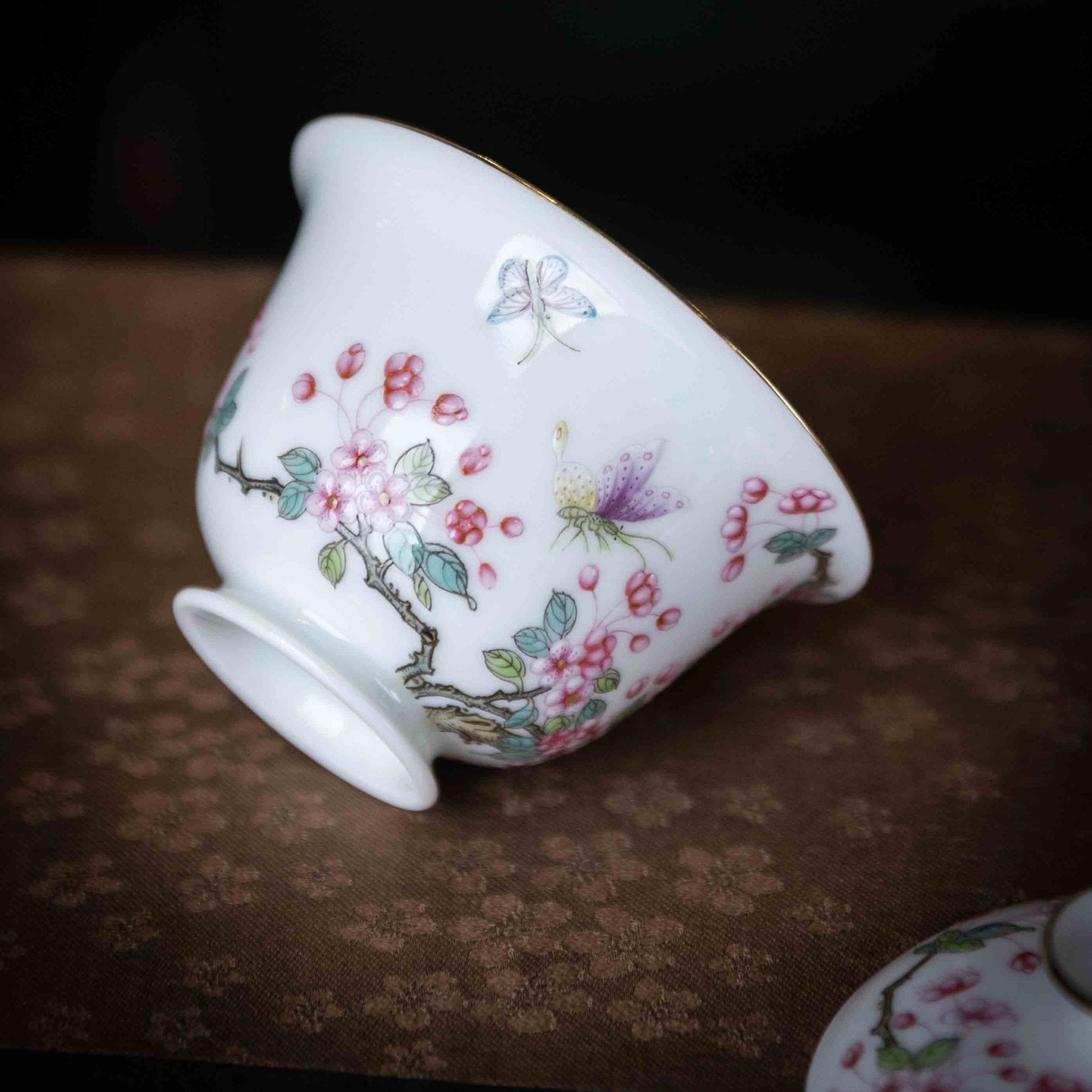 Hai Tang Hua 110cc - Jing De Zhen Porcelain Gaiwan - zycs_China