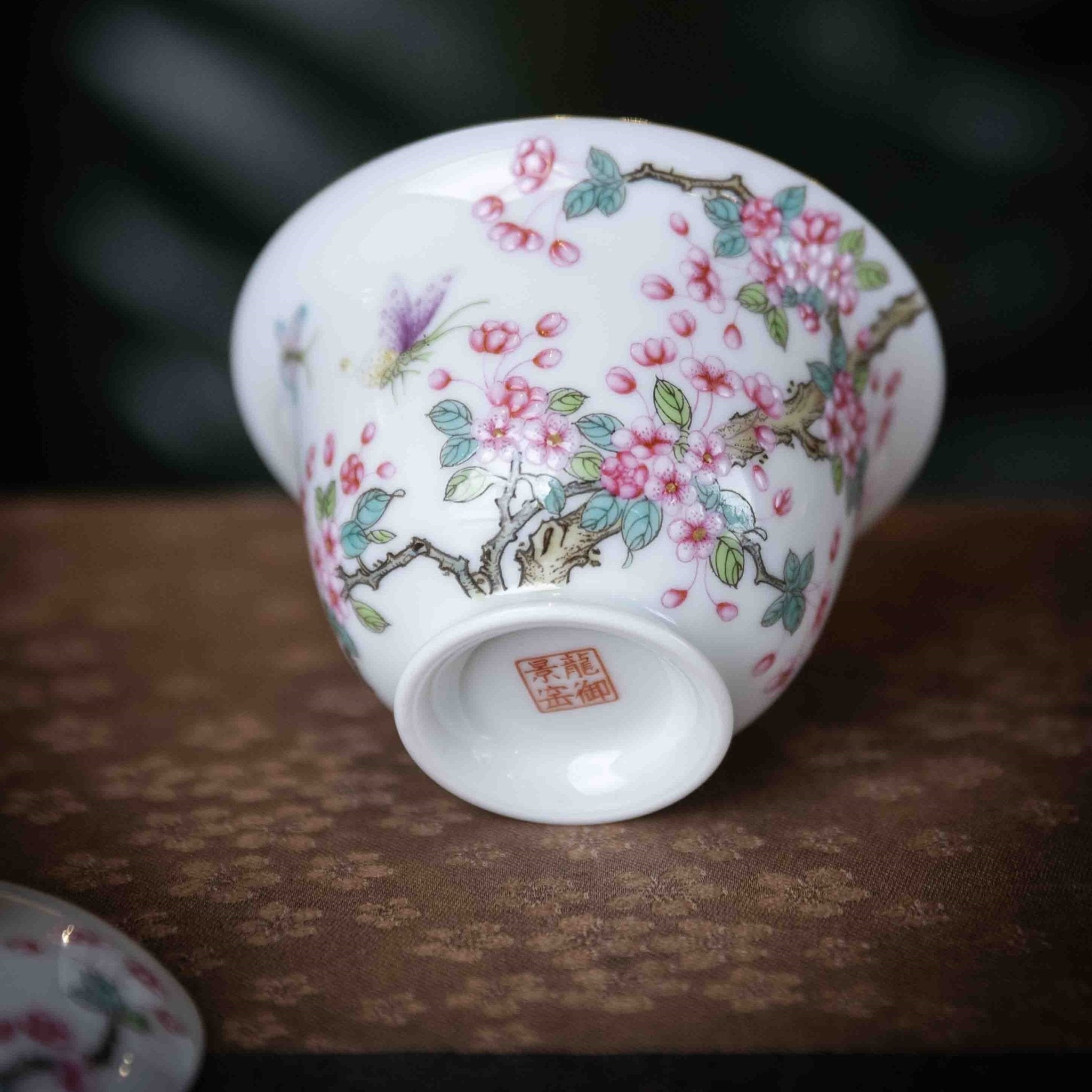 Hai Tang Hua 110cc - Jing De Zhen Porcelain Gaiwan - zycs_China