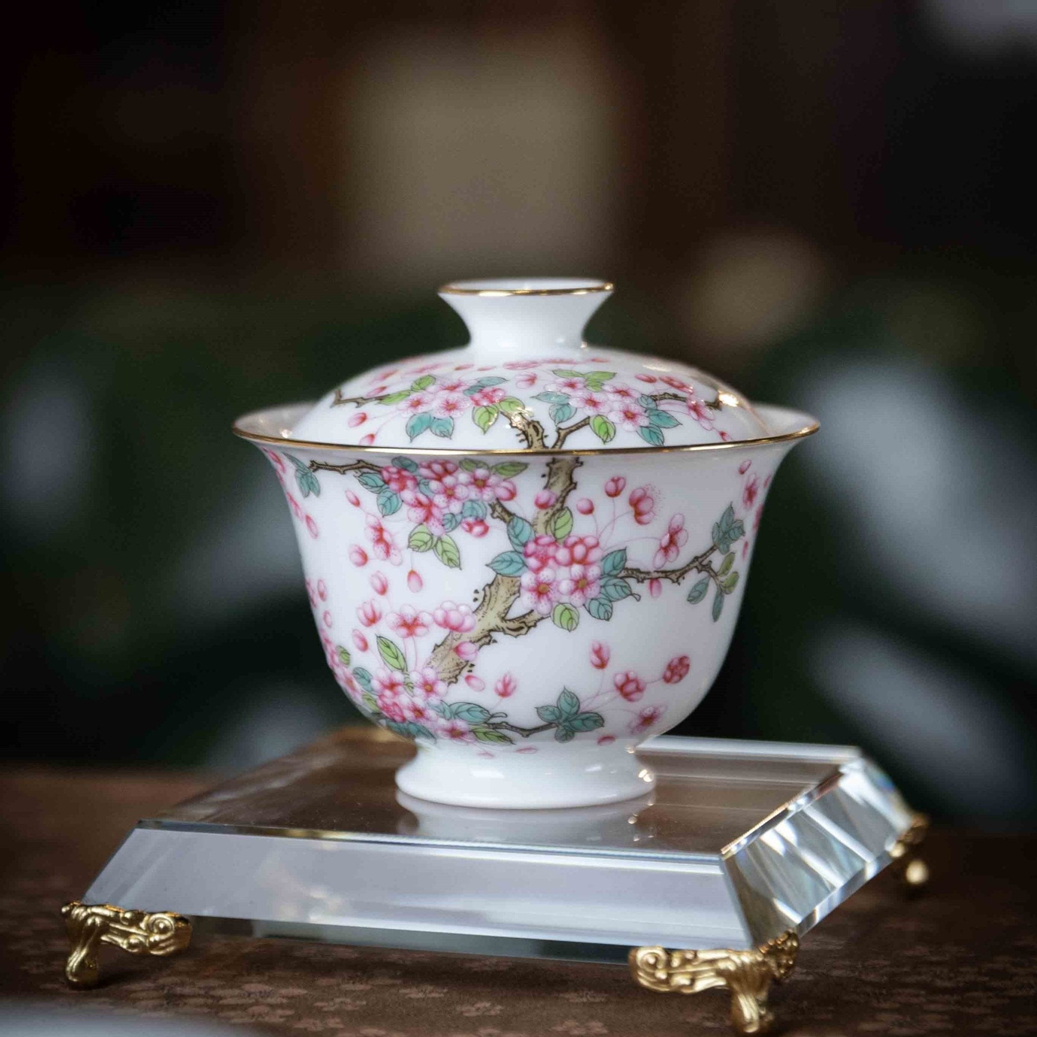 Hai Tang Hua 110cc - Jing De Zhen Porcelain Gaiwan - zycs_China