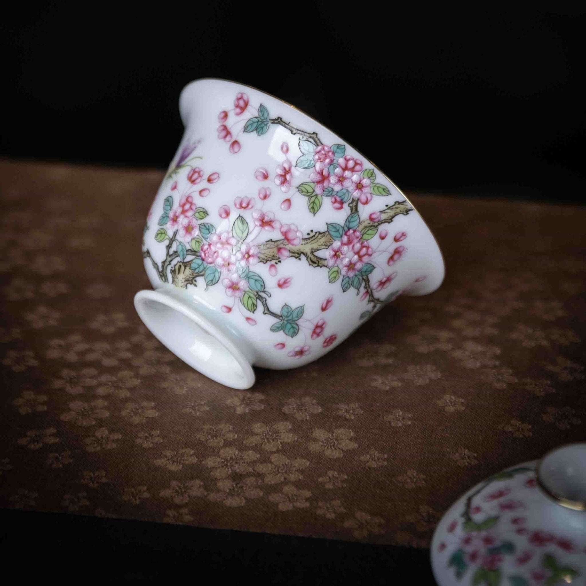 Hai Tang Hua 110cc - Jing De Zhen Porcelain Gaiwan - zycs_China