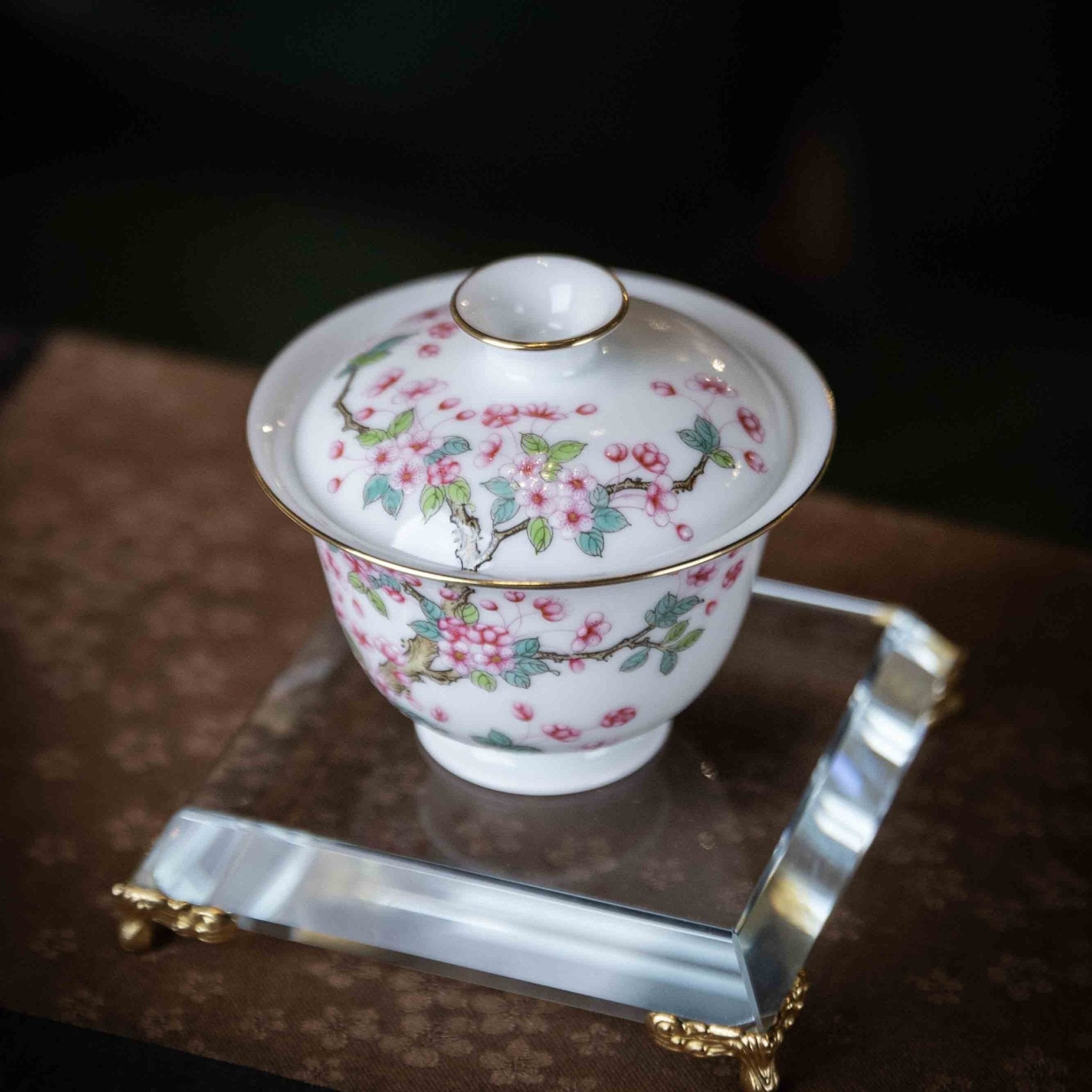 Hai Tang Hua 110cc - Jing De Zhen Porcelain Gaiwan - zycs_China