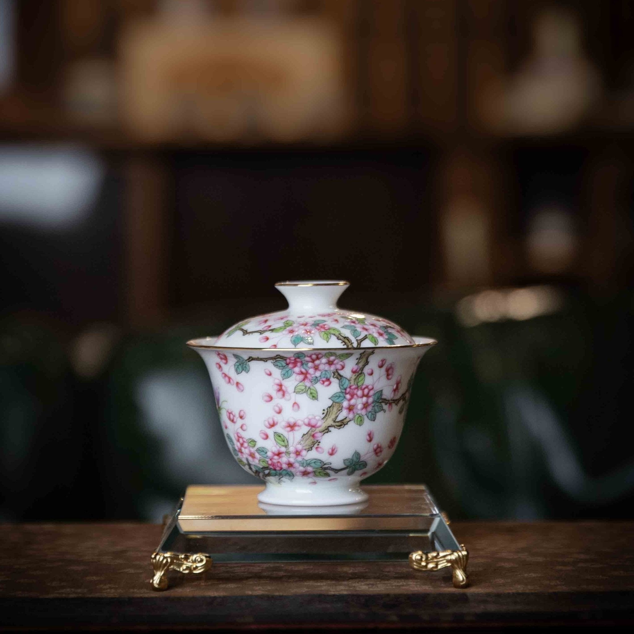Hai Tang Hua 110cc - Jing De Zhen Porcelain Gaiwan - zycs_China