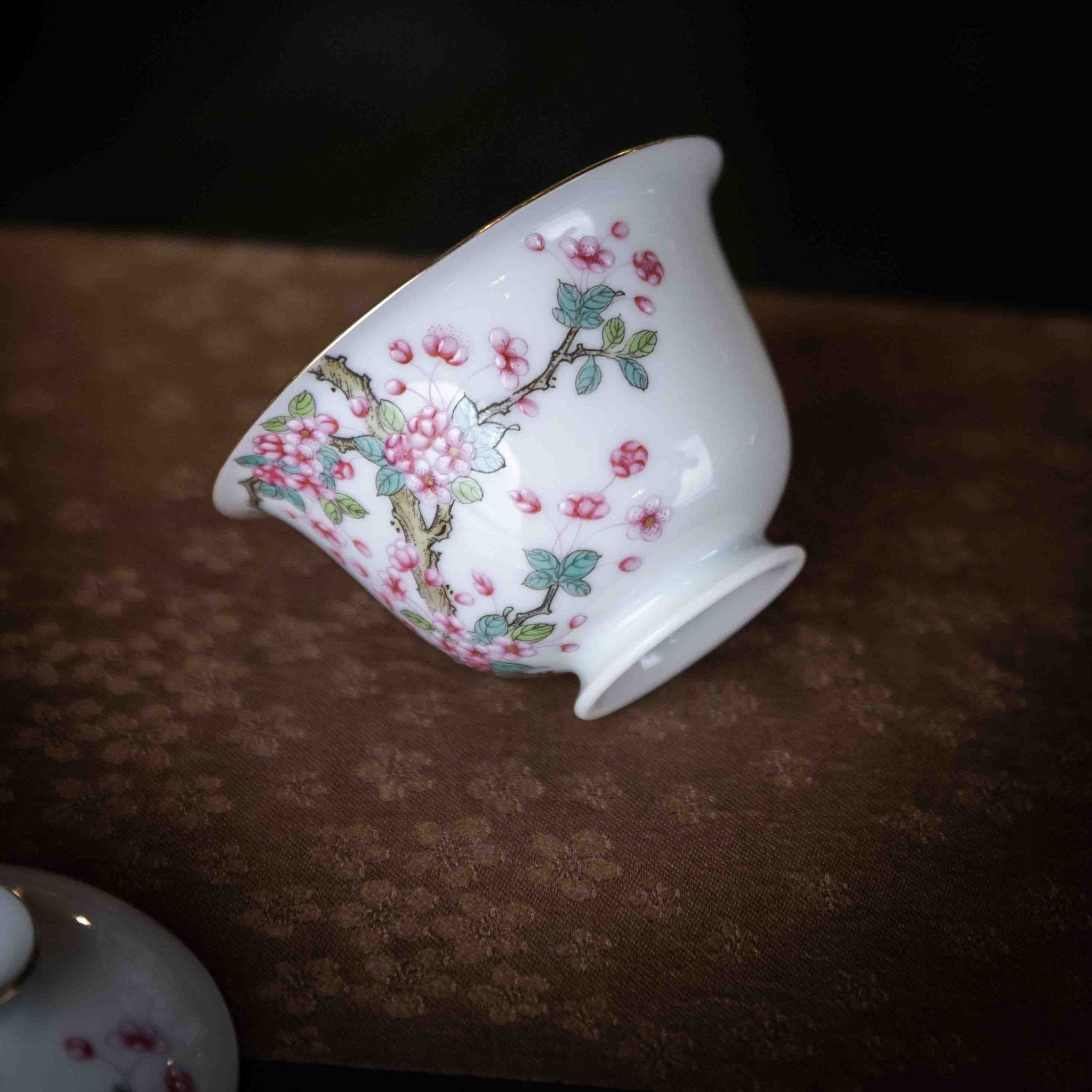 Hai Tang Hua 110cc - Jing De Zhen Porcelain Gaiwan - zycs_China