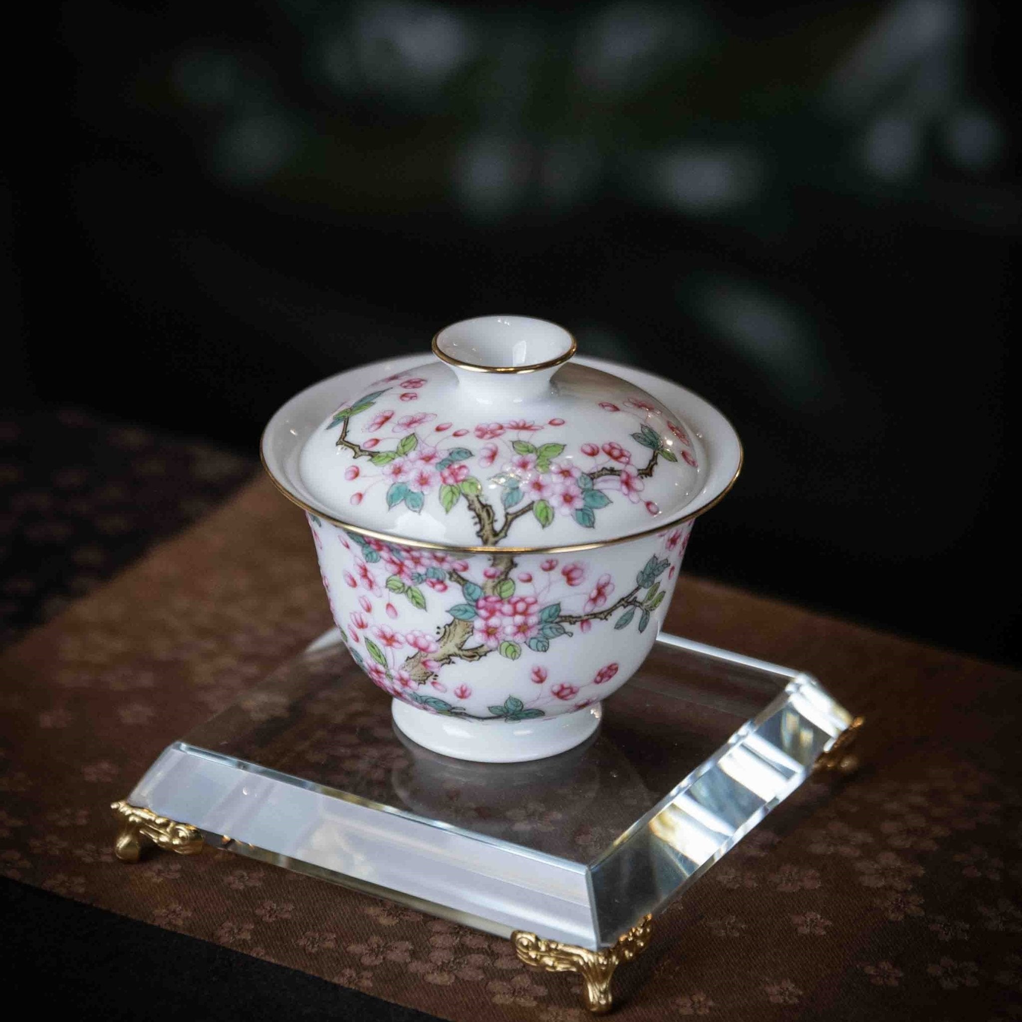 Hai Tang Hua 110cc - Jing De Zhen Porcelain Gaiwan - zycs_China