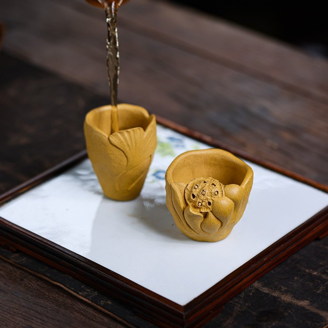 Hao Yun Lian Lian & Feng Ye 70~90cc - Yixing Handmade Teacup - zycs_China