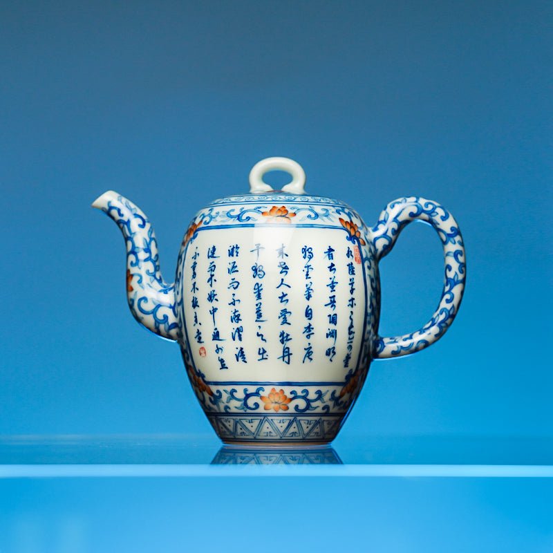 He Hua 180cc - Jing De Zhen Porcelain Teapot - zycs_China
