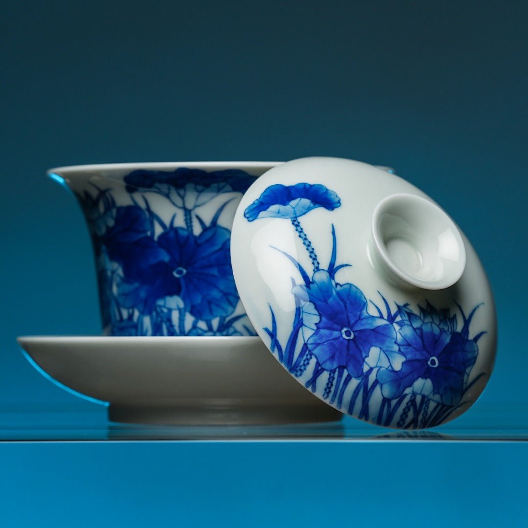 He Tang Qing Qu 155cc - Jing De Zhen Porcelain Gaiwan - zycs_China