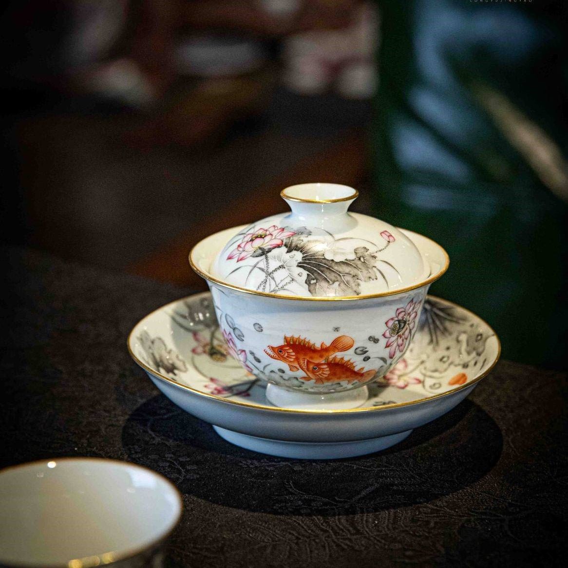 He Wei Gui 100cc - Jing De Zhen Porcelain Gaiwan - zycs_China