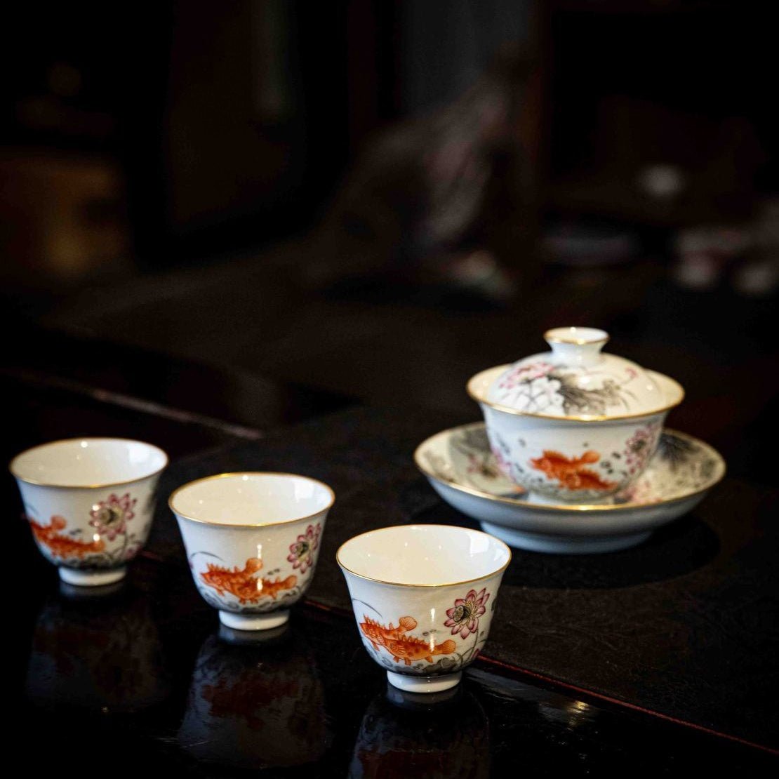 He Wei Gui 100cc - Jing De Zhen Porcelain Gaiwan - zycs_China