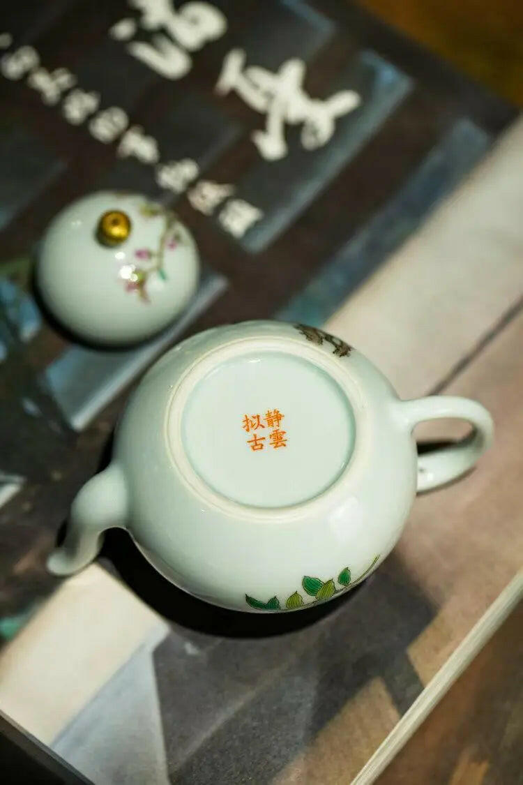 Hua Kai Fu Gui - Jing De Zhen Porcelain Teapot - zycs_China