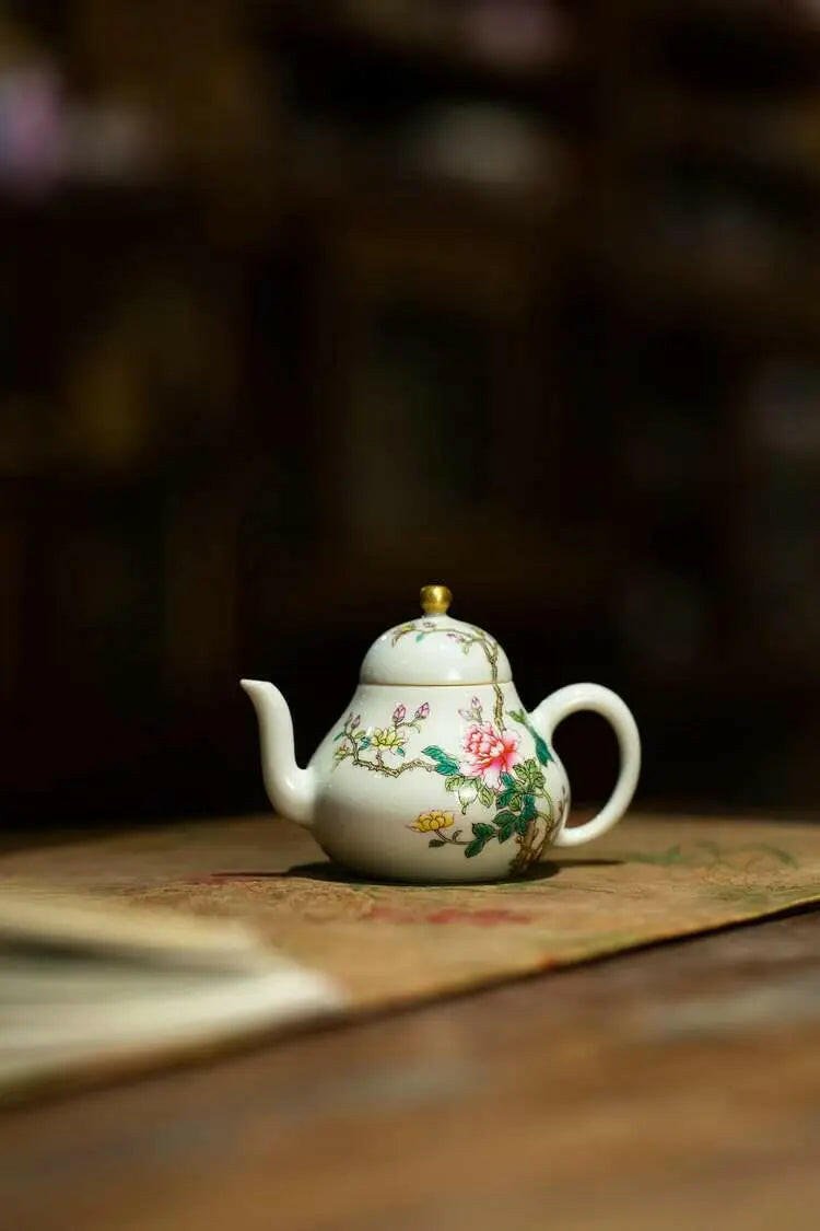 Hua Kai Fu Gui - Jing De Zhen Porcelain Teapot - zycs_China