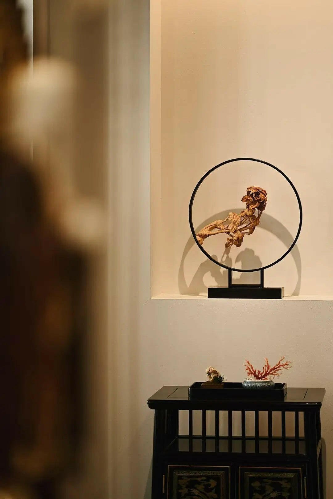 Hua Kai Fu Gui - Wood Sculpture - zycs_China