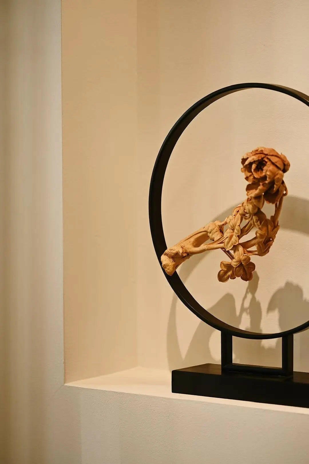 Hua Kai Fu Gui - Wood Sculpture - zycs_China