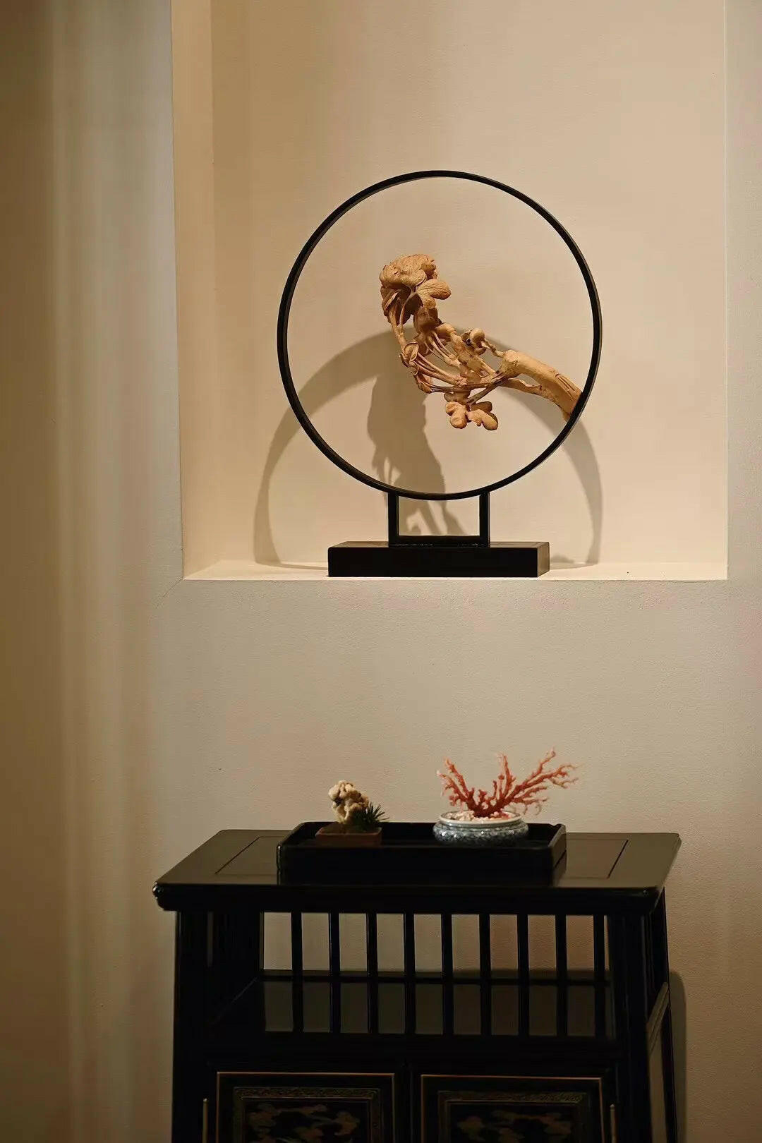 Hua Kai Fu Gui - Wood Sculpture - zycs_China