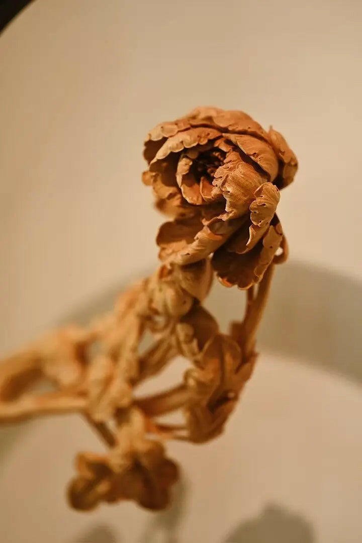 Hua Kai Fu Gui - Wood Sculpture - zycs_China