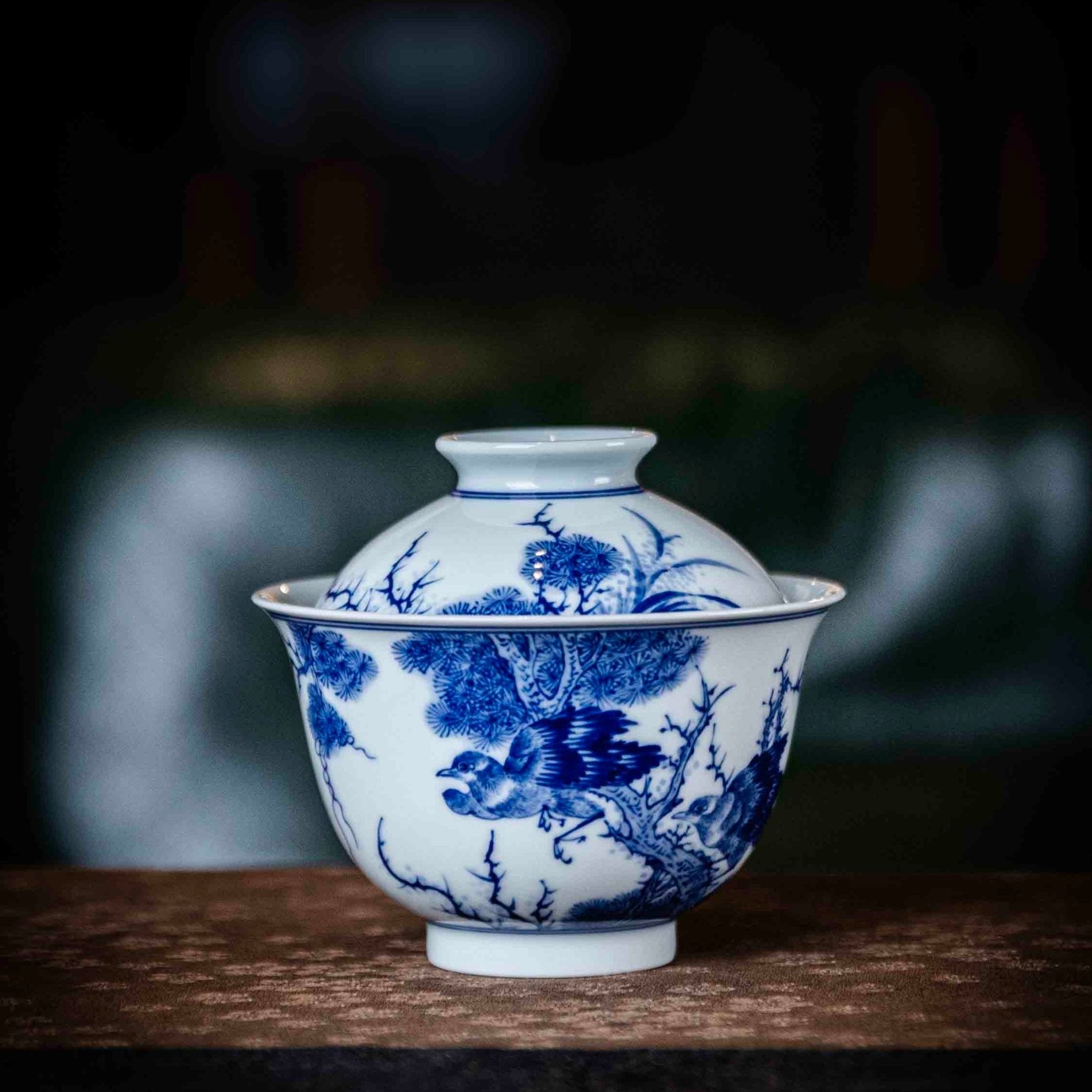 Hua Niao 120cc - Jing De Zhen Porcelain Gaiwan - zycs_China