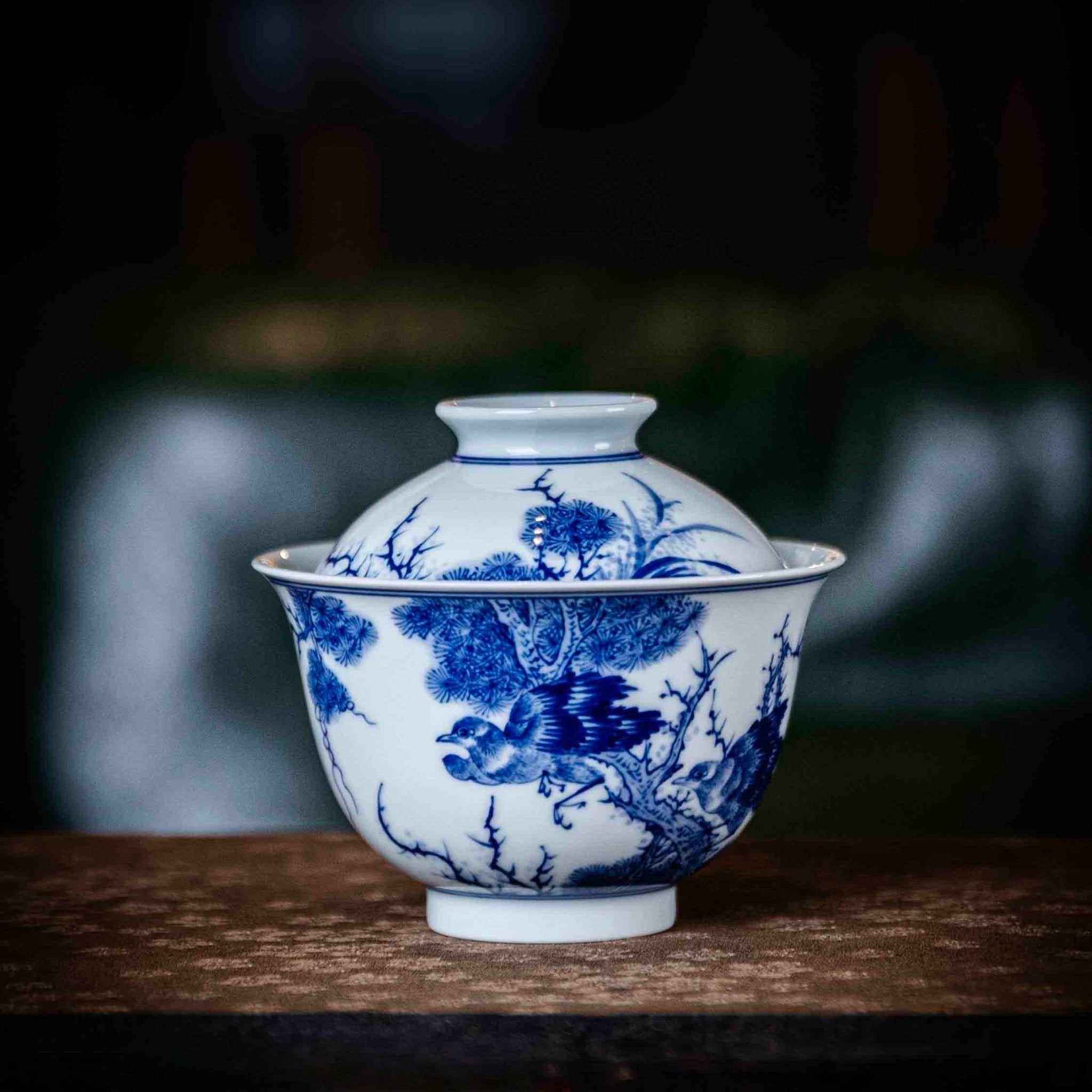 Hua Niao 120cc - Jing De Zhen Porcelain Gaiwan - zycs_China